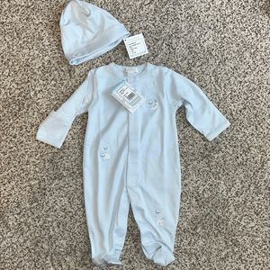 NWT Kissy Kissy Baby's Cotton Footie & Hat Set size 0-3 months